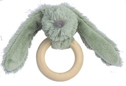 Happy Horse Grünes Kaninchen Richie Beißring aus Holz - 12 cm