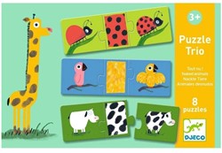 Djeco trio puzzle Bare Animals - 8 puzzles