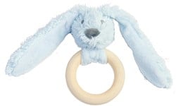 Happy Horse Blue Rabbit Richie Beißring aus Holz - 12 cm