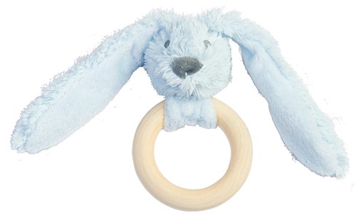 Happy Horse Blue Rabbit Richie Beißring aus Holz - 12 cm