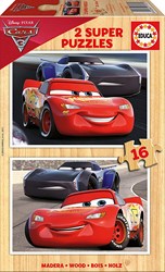 Educa Holzpuzzle Cars - 2 Stück - 16 Teile - FSC zertifiziert
