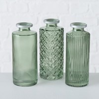 Boltze Home vase verre vert décoration moderne H13cm étanche