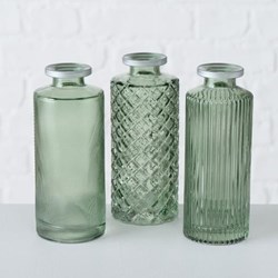 Boltze Home Vase Glas grün modern Dekoration H13cm wasserdicht