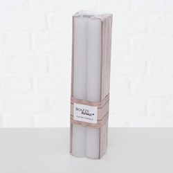 Boltze Home bougies de table Melia blanches lot de 4 20cm décoration