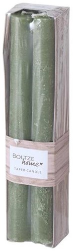 Boltze Home bougie de table rustique verte 4 pièces - décoration de table