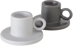 Boltze Home bougeoir modèle gobelet gris céramique moderne 7cm