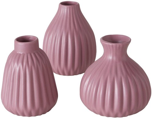 Boltze Home vase décoration rose Esko plastique moderne Ø10xH12cm