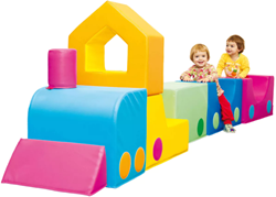 Softplay kleurige trein