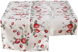 Boltze Home chemin de table fraise polyester décoration 40x142cm blanc