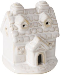 Boltze Home Dekohaus LED weiß Porzellan 7cm Stimmungslicht