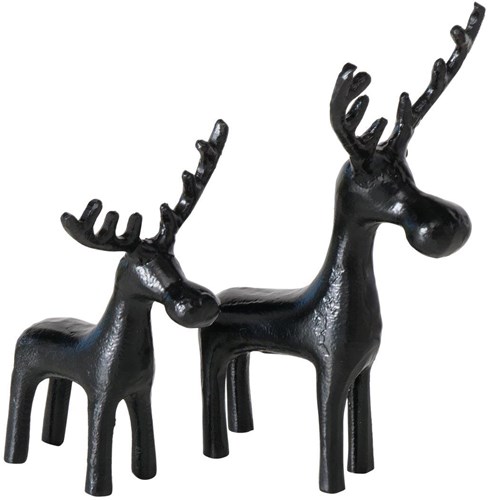 Boltze Home Deko Rentier schwarz Set Winterdeko modern