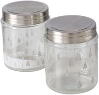 Boltze Home bocal de rangement verre sapins de Noël 625 ml cuisine