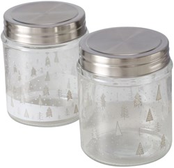 Boltze Home bocal de rangement verre sapins de Noël 625 ml cuisine