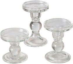 Boltze Home bougeoir en verre set - décoration élégante transparente