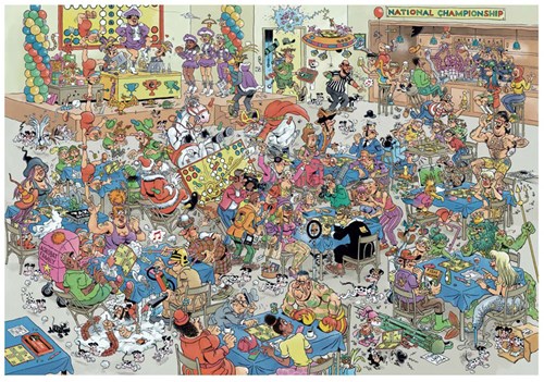 Jumbo Puzzle Jan van Haasteren NK Mensch ärgere Dich Nicht 2000 Teile Cartoon-2