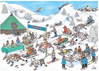 Jumbo Puzzle Jan van Haasteren Rentier Rennen 500 Teile Cartoon-2