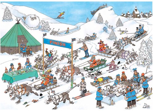 Jumbo Puzzle Jan van Haasteren Rentier Rennen 500 Teile Cartoon-2