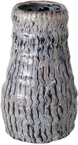 Boltze Home vase porcelaine 19,5cm - décoration moderne bleu blanc