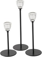 Boltze Home bougeoirs set noir métal et verre 3 pièces Ø7cm