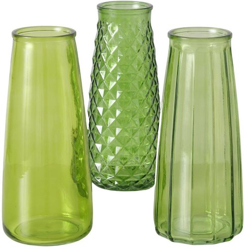 Boltze Home vase verre vert design décoratif élégant 22,5cm