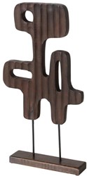 Boltze Home dekorative Skulptur Mangoholz abstrakt modern 51cm braun