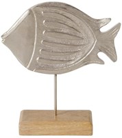 Boltze Home dekorative Fischfigur Aluminium Mangoholz 23,5cm maritim