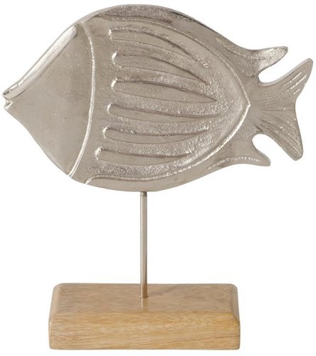 Boltze Home dekorative Fischfigur Aluminium Mangoholz 23,5cm maritim