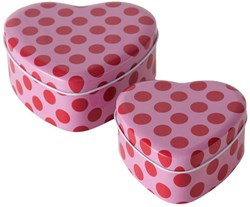 Boltze Home boîte à jouets en forme de cœur 2 pièces rouge décorative