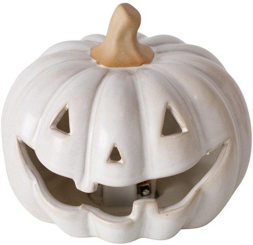 Boltze Home citrouille LED décoration porcelaine blanche lumière d'ambiance