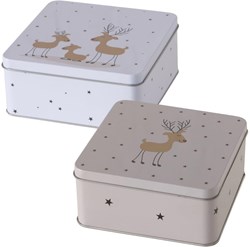 Boltze Home Aufbewahrungsdose Weihnachts-Keksdose 2-teilig Multicolor