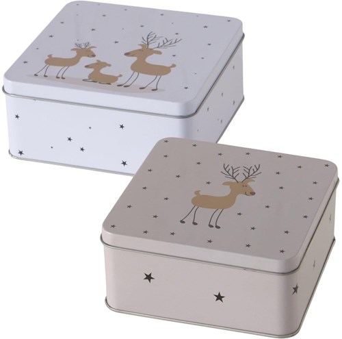 Boltze Home Aufbewahrungsdose Weihnachts-Keksdose 2-teilig Multicolor