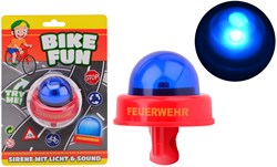 Johntoy Fahrrad Feuerwehr Sirene mit Licht und Sound rot blau