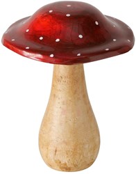 Boltze Home dekorativer Pilz Holz rot Herbst 13x15cm