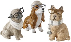 Boltze Home Dekofigur Hund aus Harz 5x3,7x6,5cm handbemalt einzigartig