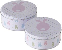 Boltze Home boîte de rangement set - motif de Pâques - 2 pièces - multicolore - boîte à biscuits