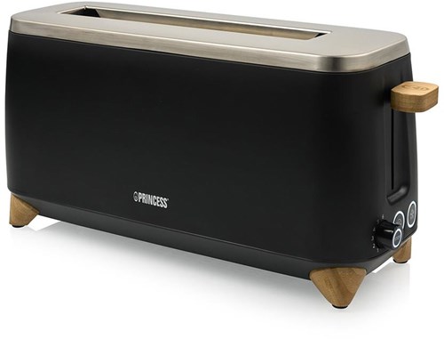 Princess grille-pain pure noir - 2 fentes - 6 niveaux de brunissage - 1000W