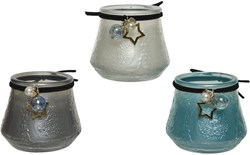 Bougie parfumée Decoris en verre bougie d’ambiance Ø7,3x6,8cm multi parfum