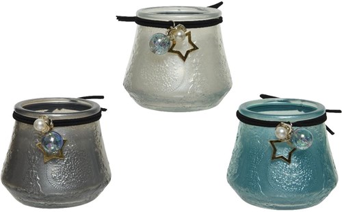 Bougie parfumée Decoris en verre bougie d’ambiance Ø7,3x6,8cm multi parfum