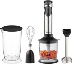 Tomado Stabmixer Set Edelstahl - leistungsstarker Handmixer 1000W mit Zerkleinerer