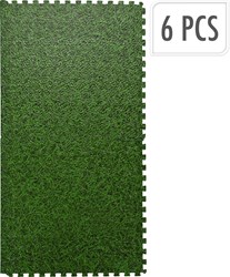 Dalles de piscine motif herbe plastique 40x40cm lot de 6 antidérapant