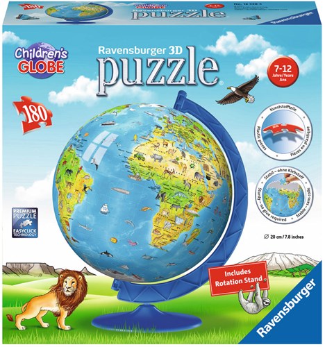 Ravensburger 3D Puzzle XXL Kinder Weltkugel Lernspielzeug - 180 Teile