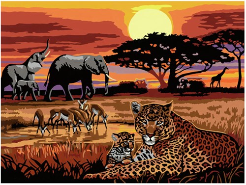 Ravensburger peinture par numéros - Savannah Landscapes jouet créatif-2
