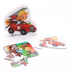 EurekaKids puzzle pompier carton 4-en-1 pour enfants 6-16 pièces
