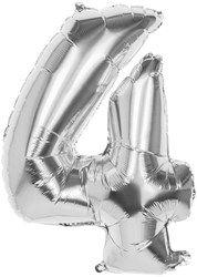 Boland ballon en aluminium chiffre 4 argent 86cm décoration fête hélium