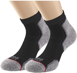 1000 Mile chaussettes running femme pack double recyclé noir-gris