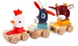 Lilliputiens Porte-voiture en bois - Ferme