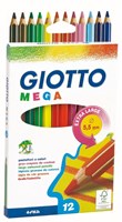 Giotto crayons de couleur Mega 12 pièces extra épais pour enfants