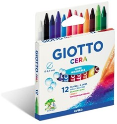 Giotto Wachsmalstifte Set - 12 Farben - auswaschbar und kinderfreundlich