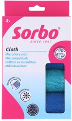Sorbo chiffon microfibre recyclé 4 pièces – chiffons de nettoyage durables
