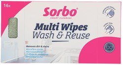 Sorbo lingettes microfibres nettoyage 22x22cm 16 pièces réutilisables